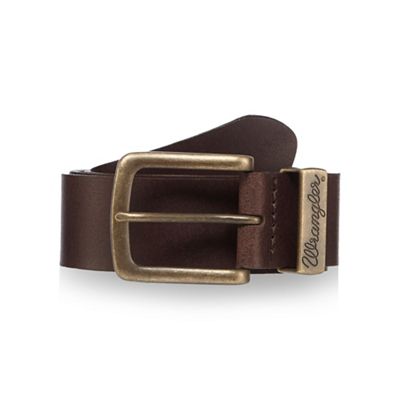 Big and tall dark brown leather belt